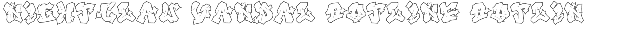 Nightclaw Vandal NightclawVandalOutline-Outline.ttf font preview
