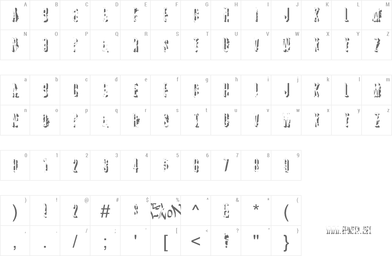 Font AZ Crushed preview