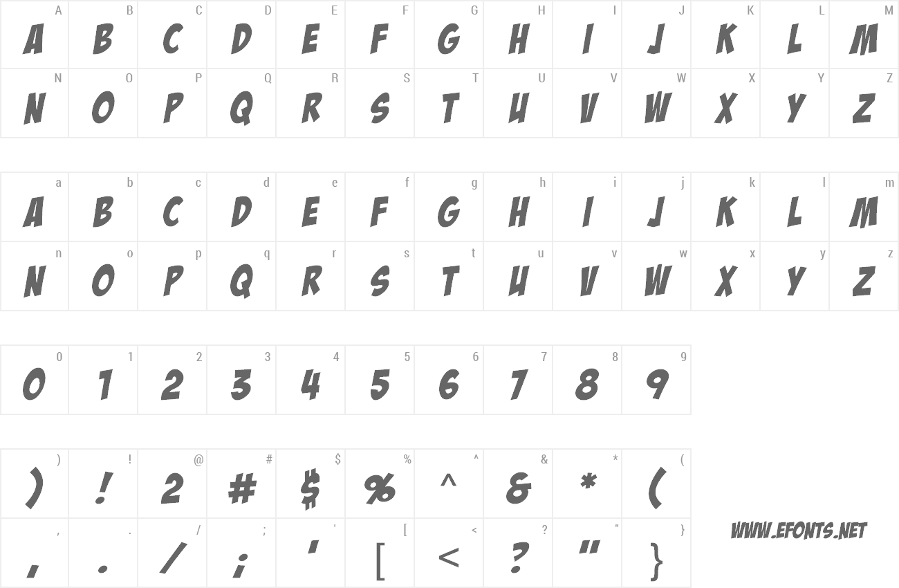 Font Badaboom BB preview
