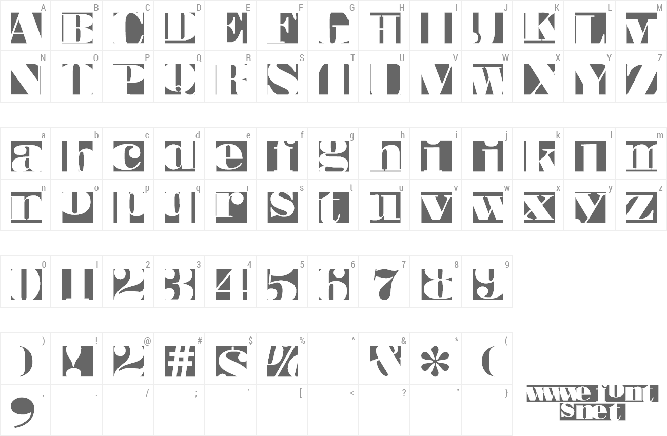 Font Bodoblack Squares preview