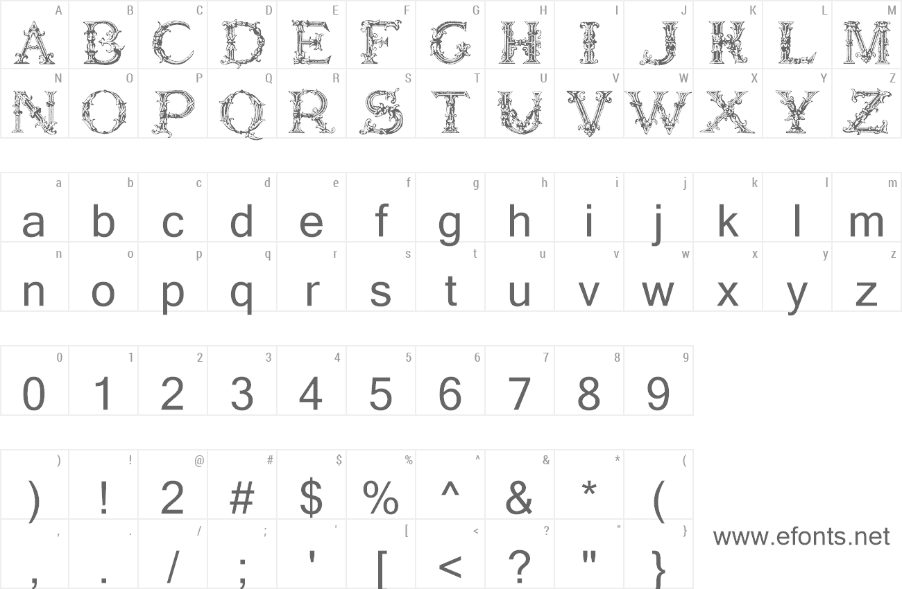 Font Burgoyne Initials preview