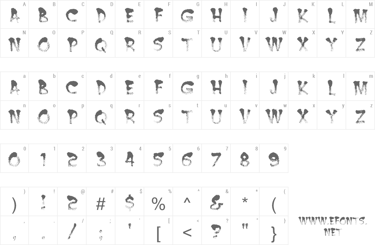 Font Burnt MF preview