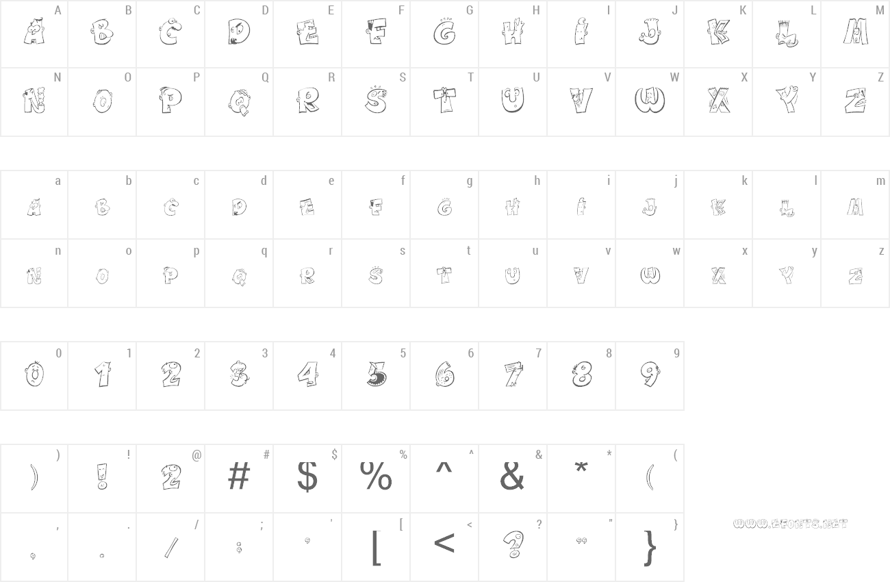 Font Caricature preview