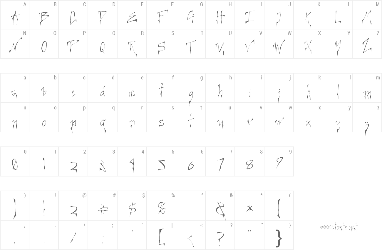 Font Creepygirl preview