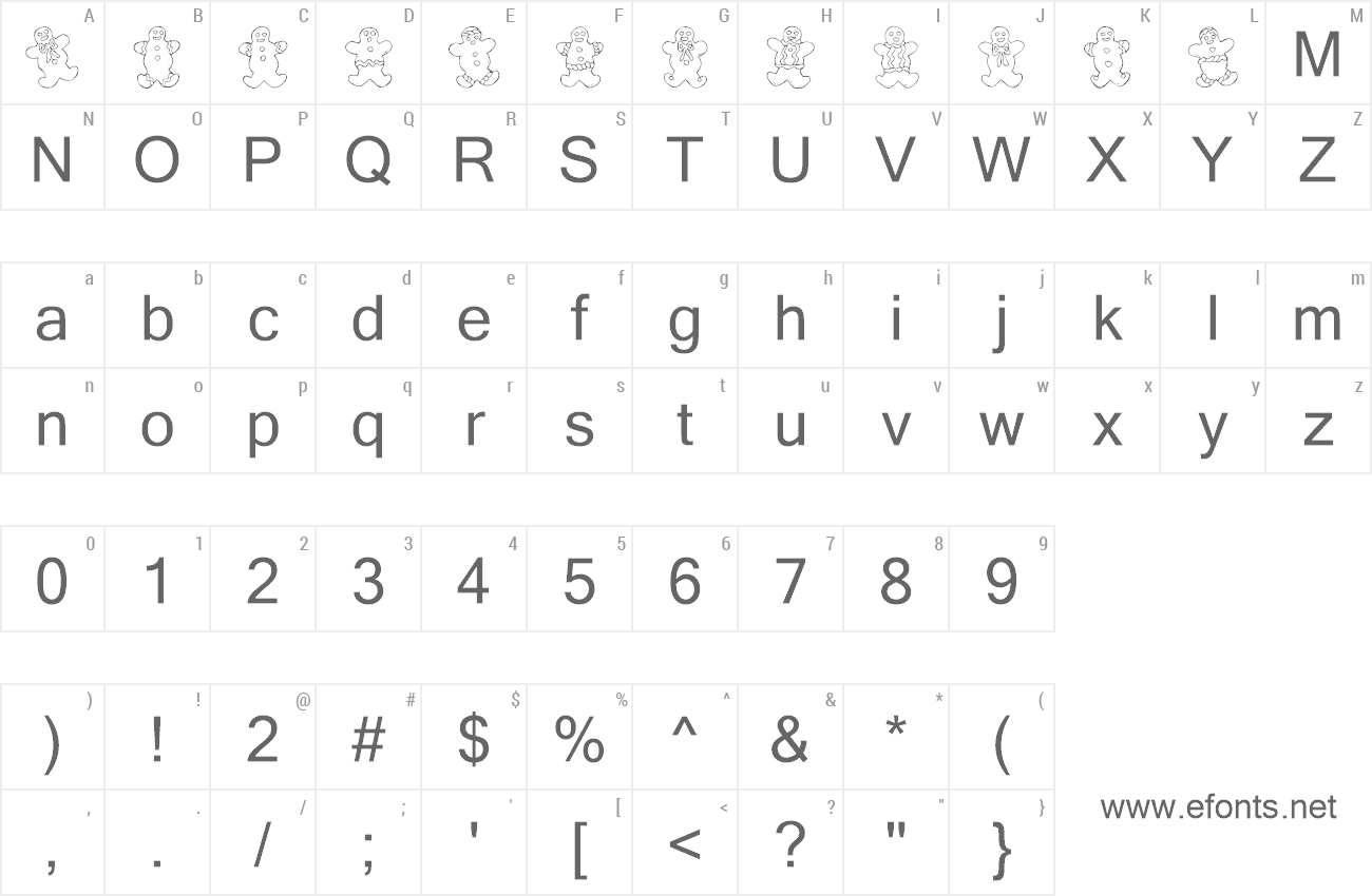 Font Destiny's Gingerbread Dings preview