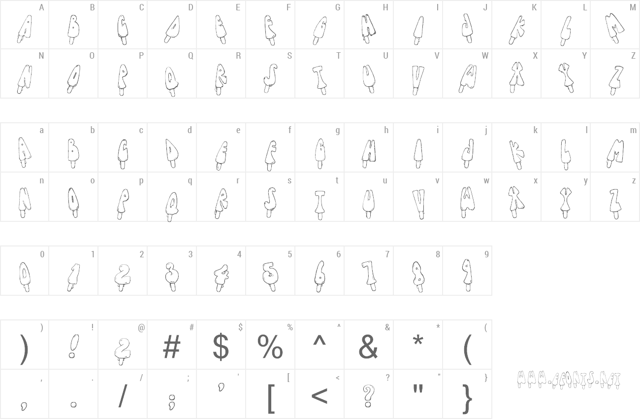 Font Jenna's Popsicles preview