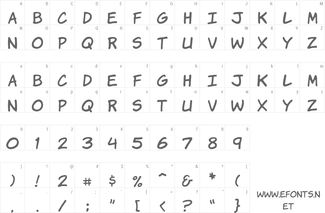Font Komika Hands preview
