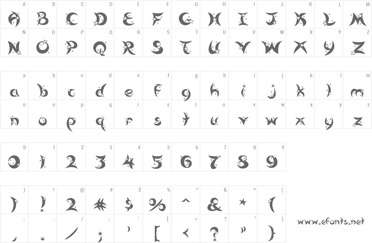 Font Moon Star preview