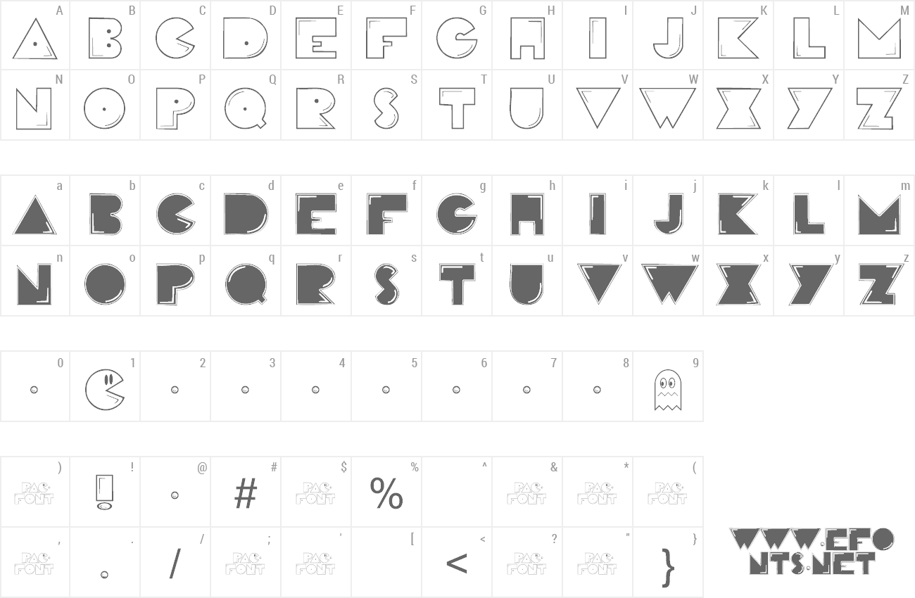 Font Pac-Font preview