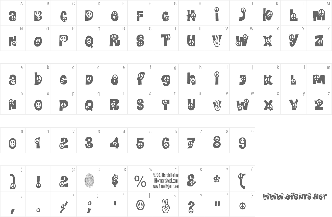 Font Peace preview