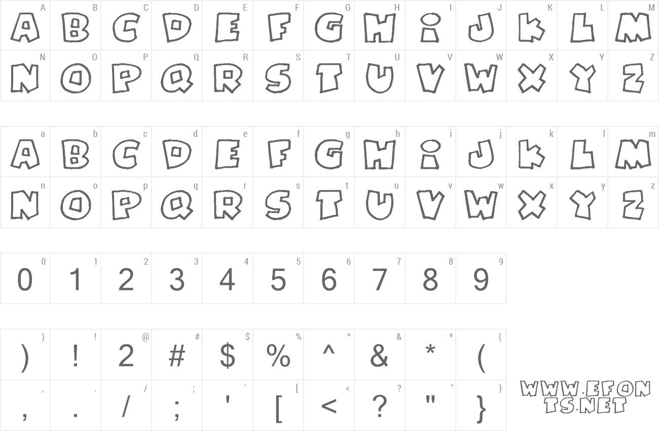 Font Pizzadude Fat Outline preview