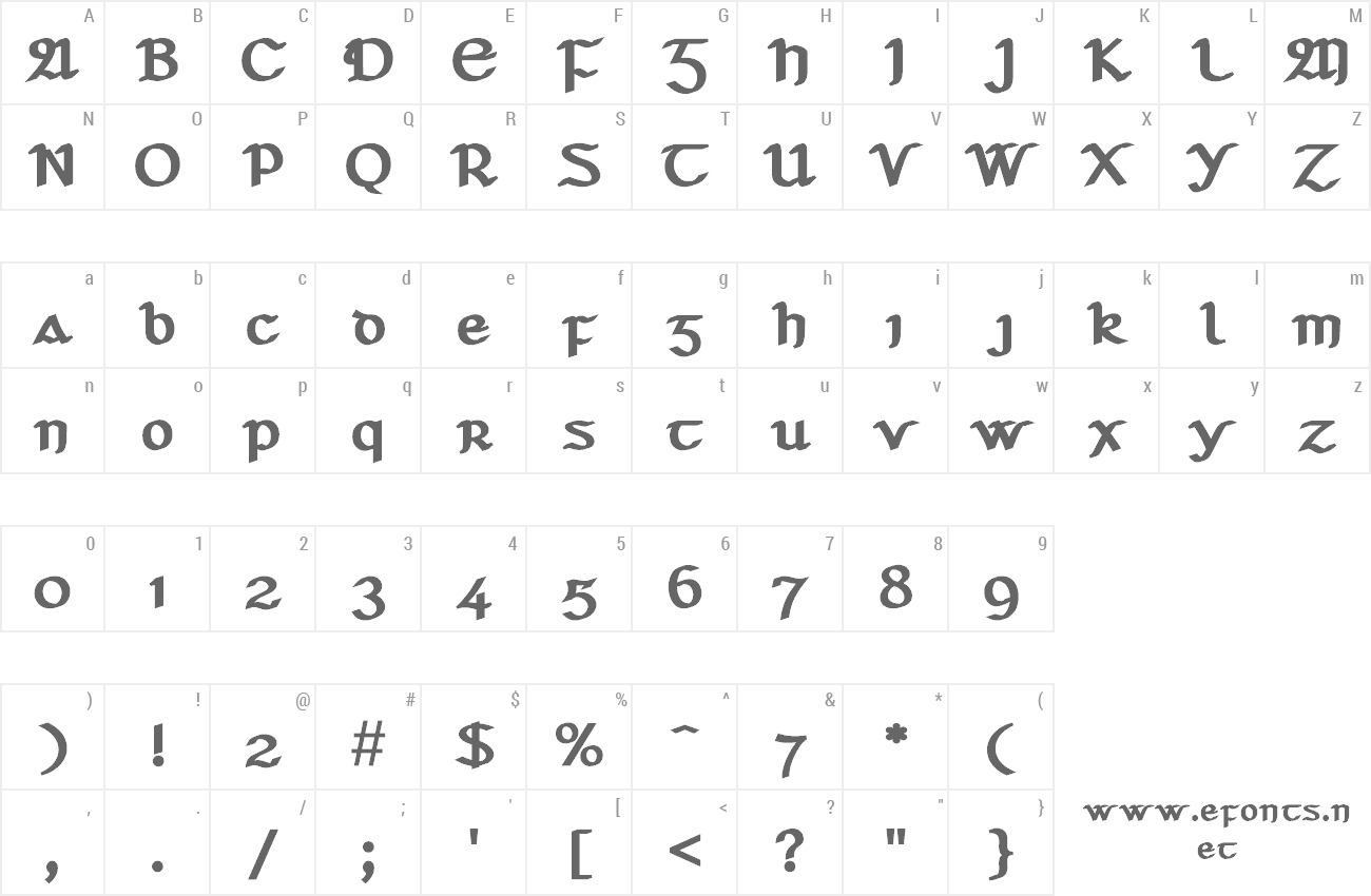 Font Seanchló Dubh preview
