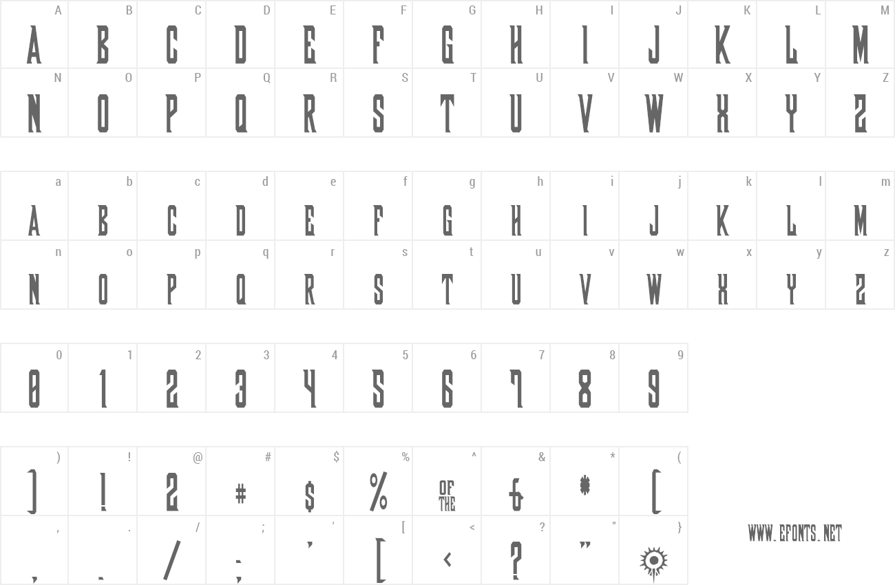 Font Shadow of Xizor preview