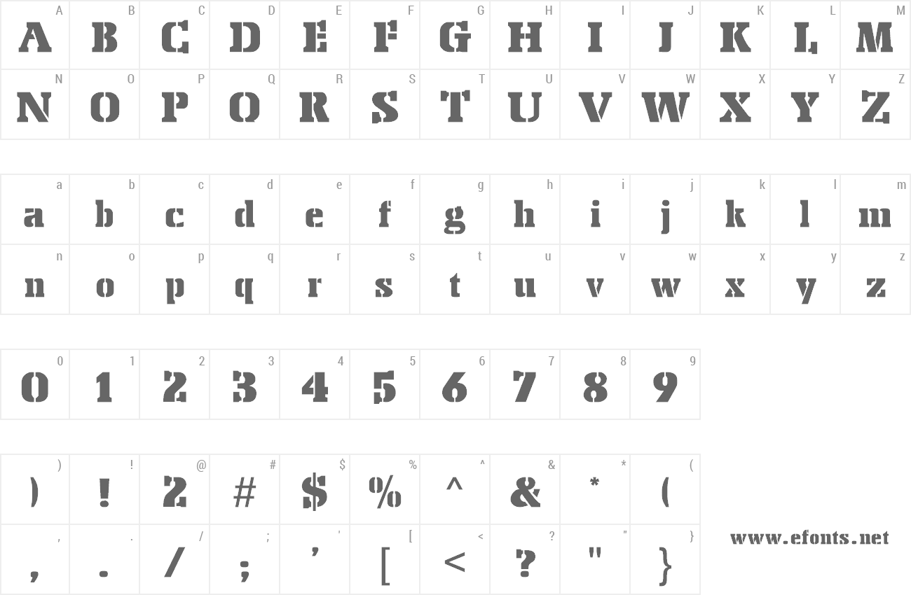 Font Stencil Export preview