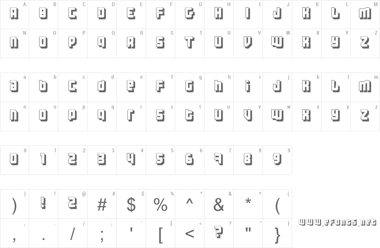 Font Three the Hard Way preview