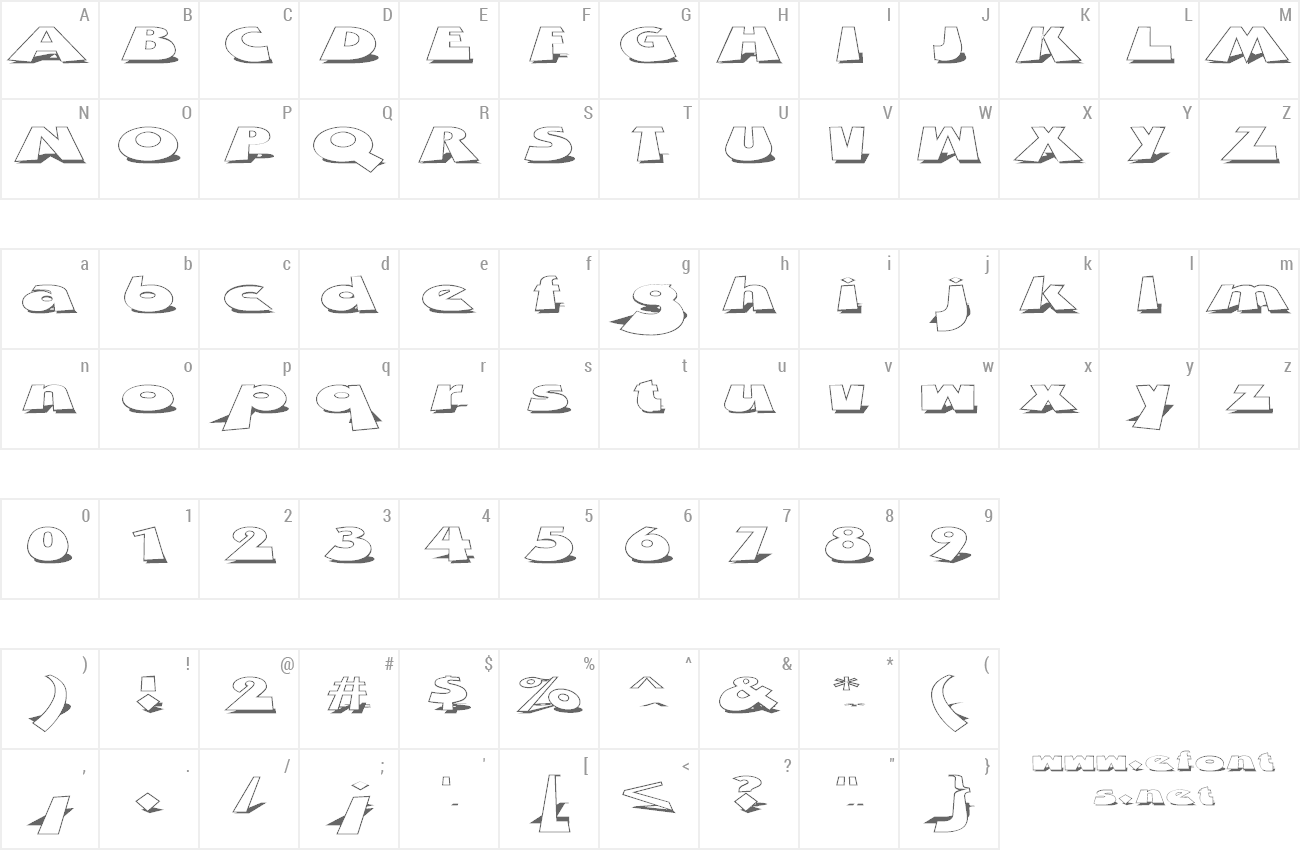 Font Z dabble Down preview