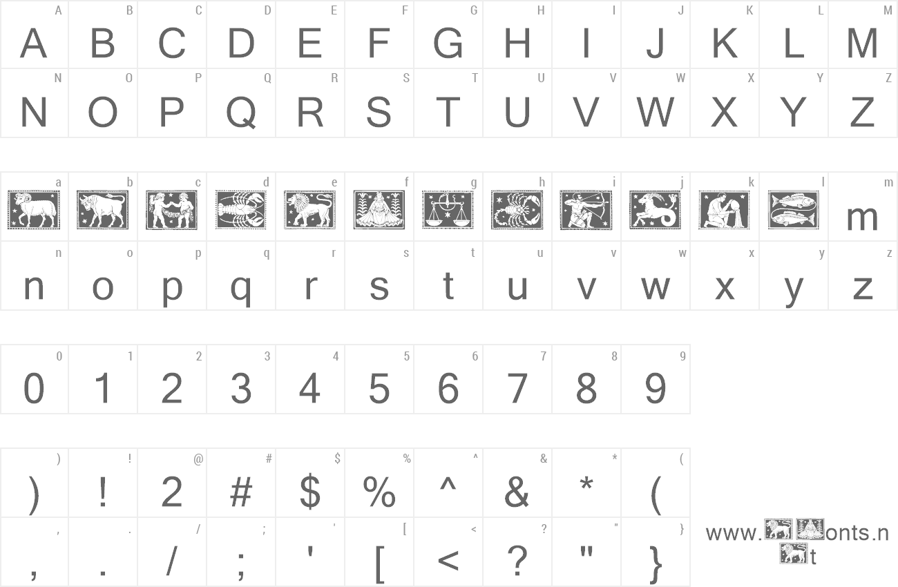 Font Zodiac 01 preview