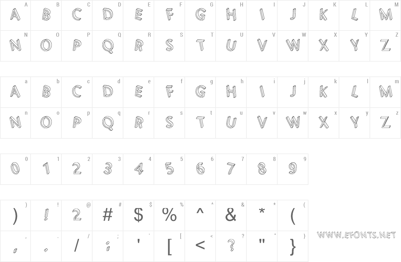 Font 3D Letters preview